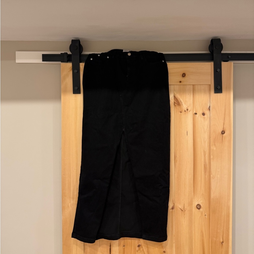 Princess Polly Black Denim Skirt